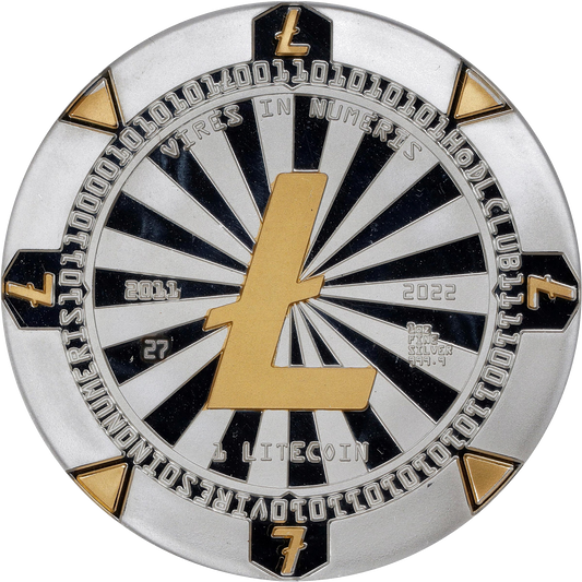 1 LTC Fine Silver 999.9 Poker Chip — Original Release